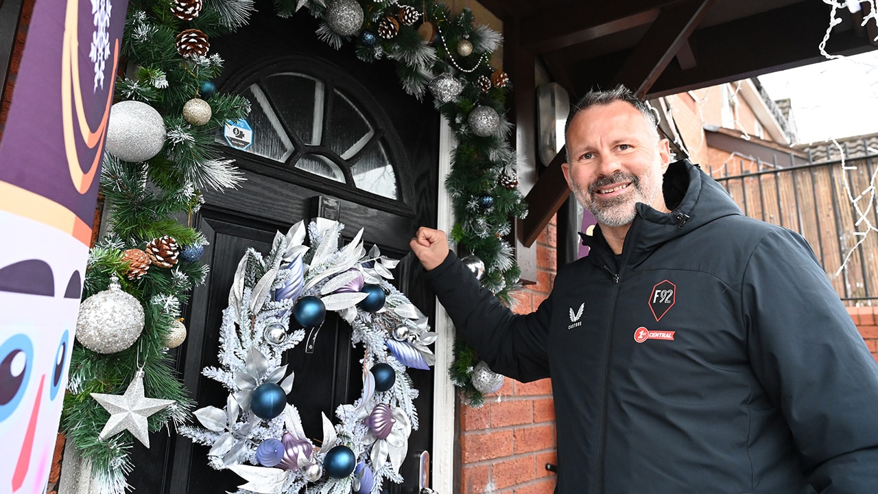 Ryan Giggs knocks on the door of a Clarion property in Salford